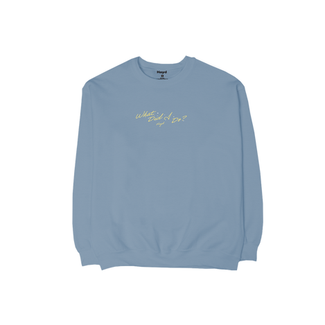 What Did I Do? Blue Crewneck Front