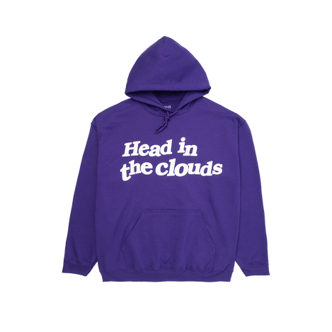 Purple "Head In The Clouds" Tour Hoodie Front